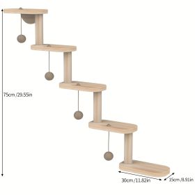 DIY Modular Cat Climbing Wall With 4 Balls - Multi-level Indoor Cat Tree Furniture, Space-Saving Wall-Mounted Perch And Play Activity Center, Multi-Le (Option: DQWCMTYY715)