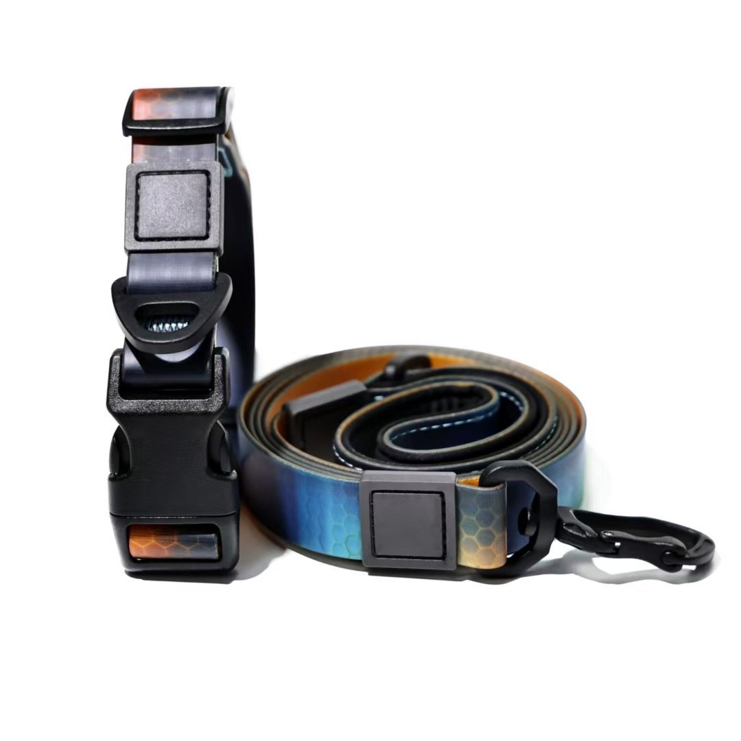 Heat Transfer Printing PVC Coated Rubberized Waterproof Traction Rope Set (Option: Blue-25mm)