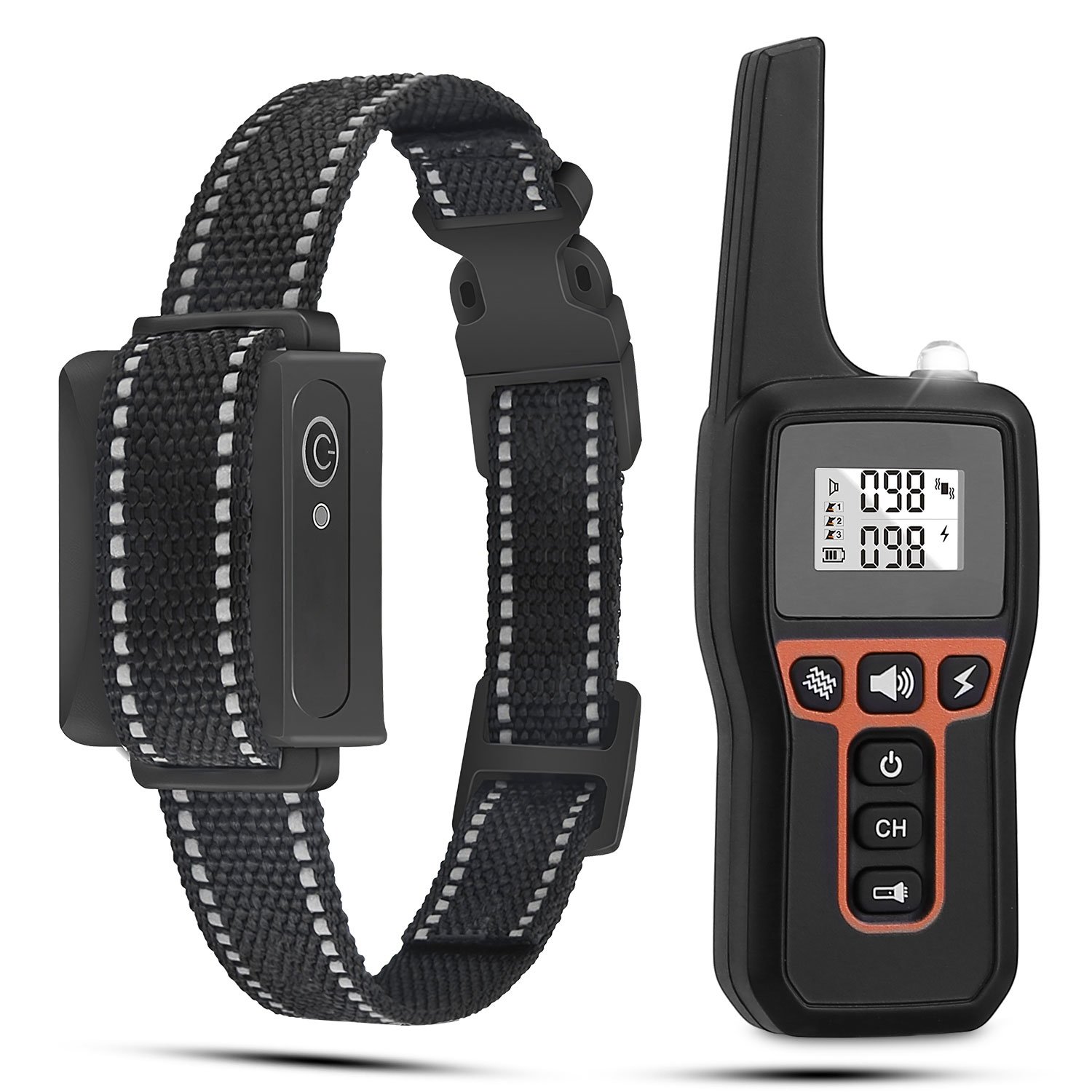 Train Collar OR Receiver Only Options - 3280FT Dog Training Collar IP67 Waterproof Pet Beep Vibration Electric Shock Collar 3 Channels Rechargeable Tr (Option: TrainCollarSet)