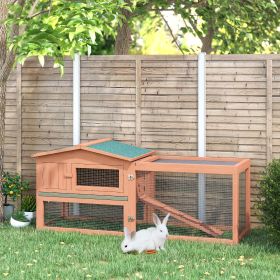 Rabbit Cage Outdoor (Option: Natural Wood-880x605x265 mm)