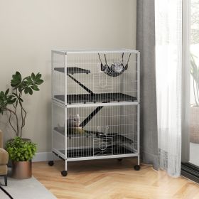 50" H Rolling Small Animal Cage with Hammock (Option: White-830x205x610 mm)