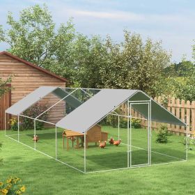 Large Chicken Coop Chicken Run with Waterproof and Anti-UV Cover (Option: Silver-2040x430x170 mm)