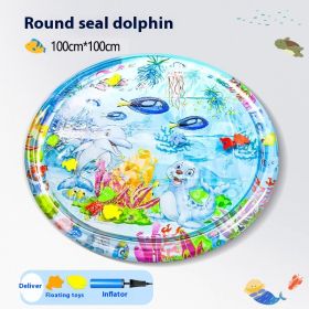 Summer Cooling Pet Water Bed Cushion Ice Pad Dog Sleeping Square Mat For Puppy Dogs Cats Pet Kennel Cool Cold (Option: Seal Dolphin 100cm-1PCS)