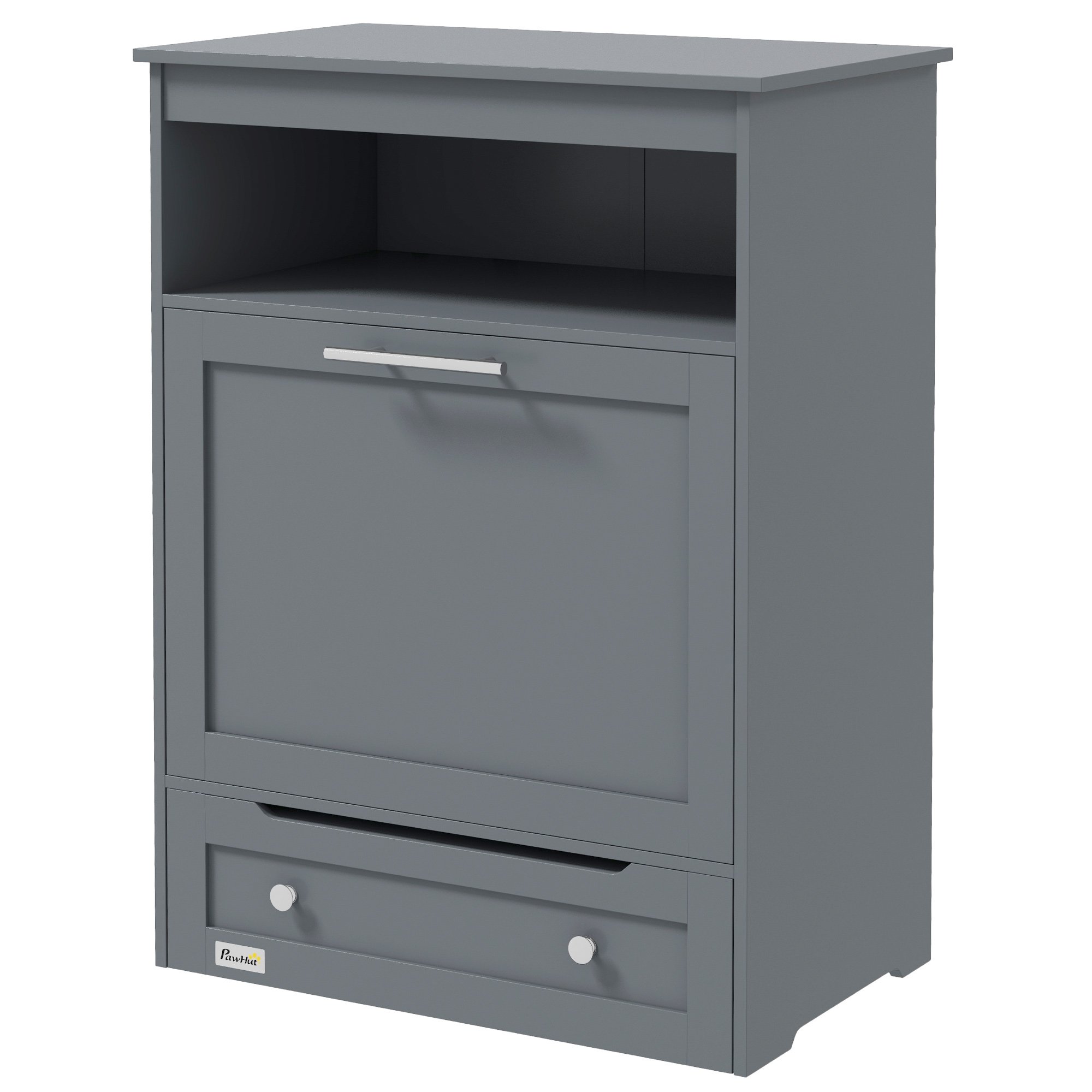 Pet Feeder Station Storage Cabinet, Dog Food Storage Container, Dog Raised Bowls, Watering Supplies (Option: Gray-935x505x210 mm)