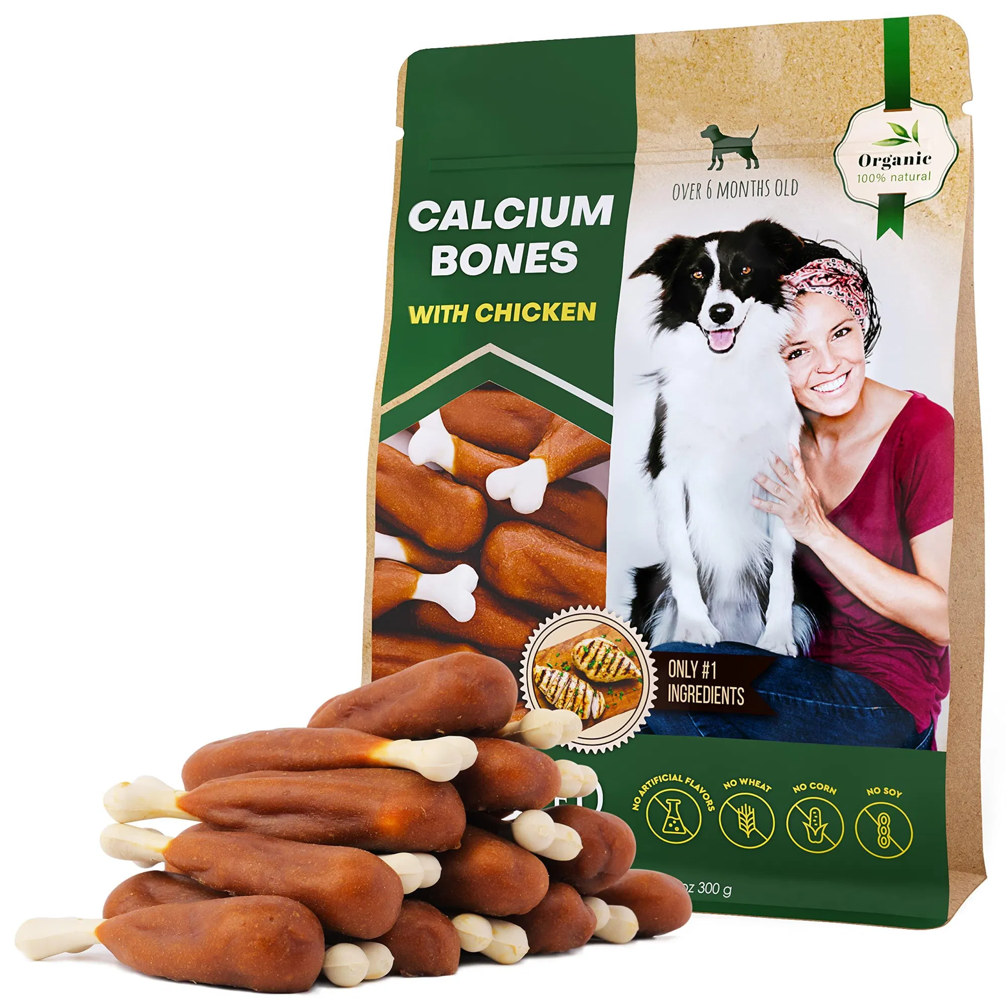 Dog Calcium Bones Wrapped Chicken & Rawhide Free Chew Treats Pet Healthy Dried Snacks Grain Free Organic Meat Chews For Training Small Large Dogs (Option: Beloved Pets)