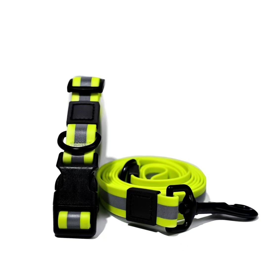 Reflective Leash Set It Can Reflect Light Sources Effectively Enhancing The Safety Of Pets During Outdoor Outings (Option: Yellow-25mm)