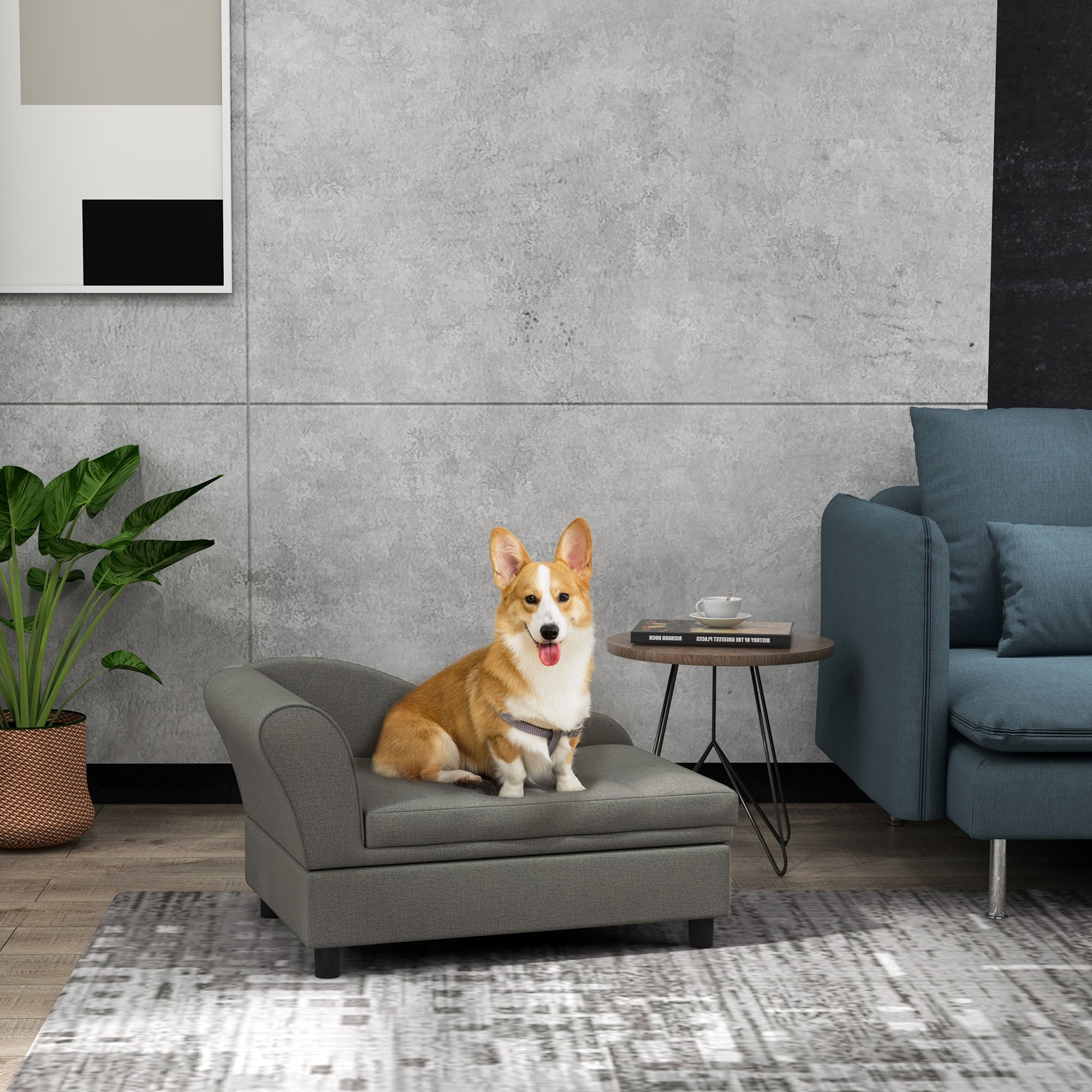 Pet Sofa Dog Sofa for Small Dogs with Storage (Option: Gray-740x485x165 mm)