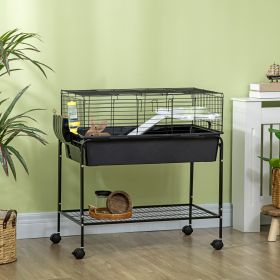 Two-Story Small Animal Cage Removable from Stand (Option: Gray-885x630x260 mm)