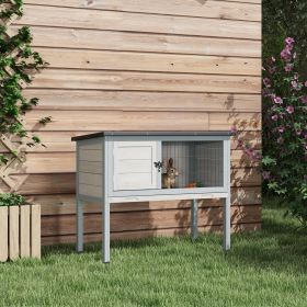 Elevated Rabbit Hutch (Option: Gray-900x490x175 mm)