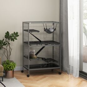 50" H Rolling Small Animal Cage with Hammock (Option: Gray-830x205x610 mm)