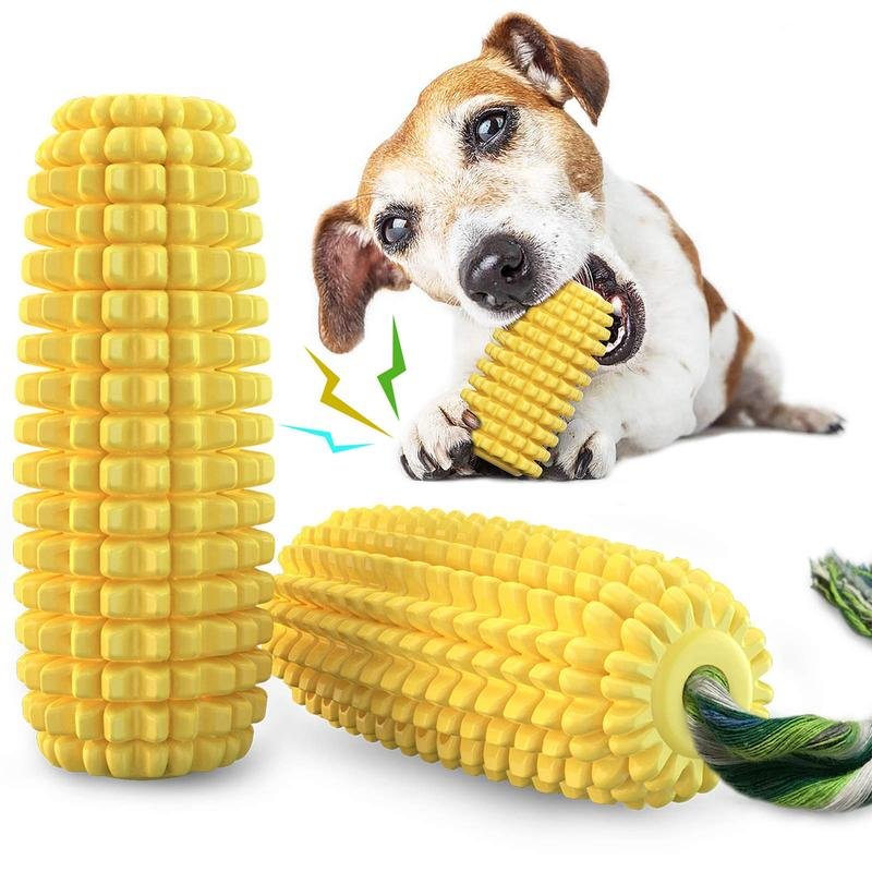 PROKEl Dog Chew Toys Corn Stick Toy For Smal  MediumLarge Breed 5.8   Squeak Corn Stick Ropetoy (Option: Yellow)