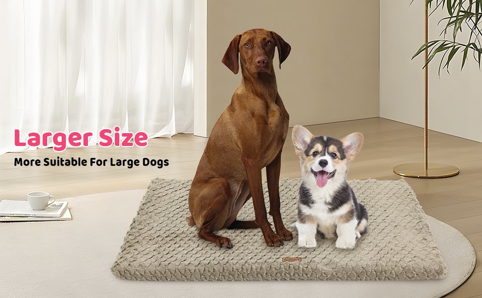 Premium Plush Dog Pad With Removable Washable Cover - All-Season Anti-Slip Pet Mat For Dogs, Indoor Outdoor Use In Crate, Kennel & Home - Ultra (Option: Brown)