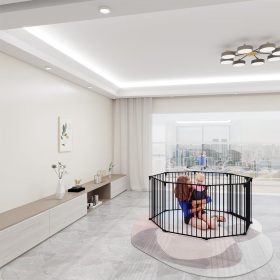 Heavy Duty Supermarket Shopping Basket Design Metal Storage Wholesale Black 8-piece Fence (Option: Black)