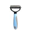 Pet Grooming Tool 2 Sided Undercoat Rake for Dogs - Safe Dematting Comb for Easy Mats & Tangles Removing -Pet Brush-Grooming Tool