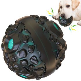 PawPartner Dog Ball Toy Squeaky Giggle Interactive Puppy Ball For Aggressive Chewers Indestructible Chew Toys (Ships From: China, Color: Black Blue)