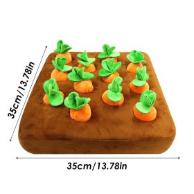 12 Plush Carrots Enrichment Dog Puzzle Toys (Color: 12 Carrots 35x35cm)