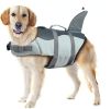 Dog Life Jacket Shark; Dog Lifesaver Vests with Rescue Handle; Pet Safety Swimsuit Preserver for Swimming Pool Beach