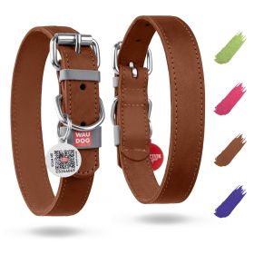 Long Lasting Leather Dog Collar for Large Dogs Medium Small Dogs Adjustable Collar with Durable Buckle D Ring (Color: Brown, size: 11-14" Neck x 3/5" Wide)