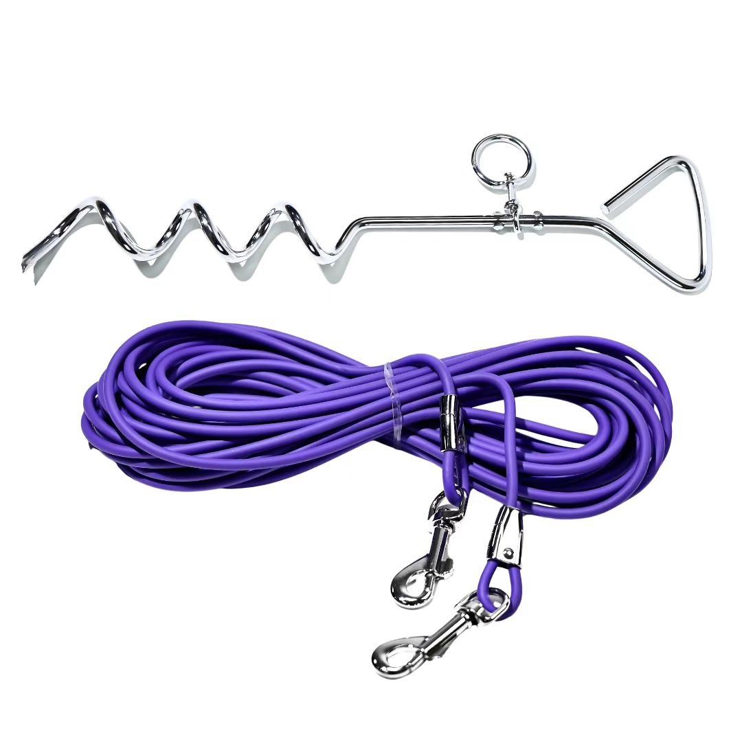 Ground Stake Fixed Dog Leash Allows Your Beloved Dog To Play More Freely (Option: Purple-9M)