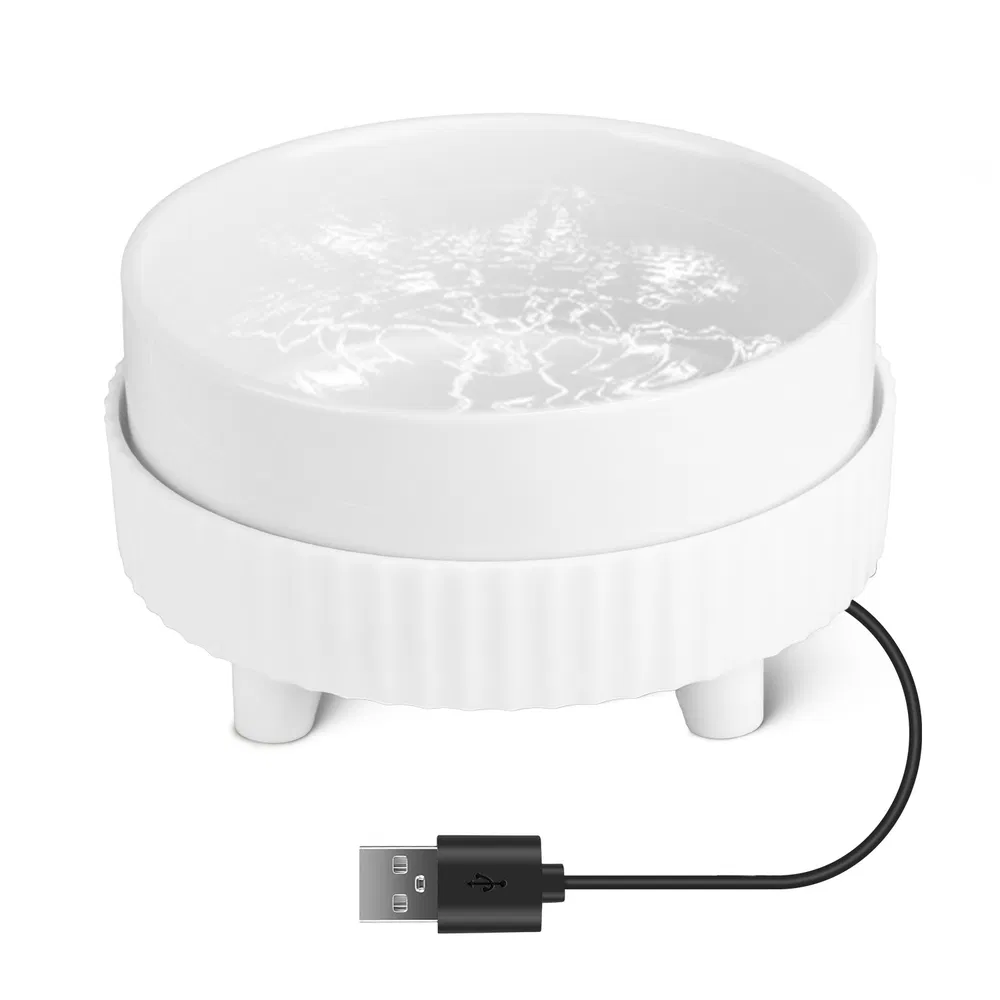 Heated Water Bowl For Dogs And Cats Ceramic Heated Pet Water Bowl Food Warmer USB Powered Thermal Pet Bowl Provide Fresh Non Freezing Drinkable Water (Option: 1Bowl)