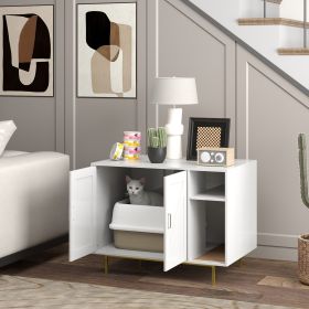 Cat Litter Box Enclosure End Side Table with Scratching Pad (Option: White-925x600x135 mm)