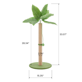 Cat Scratching Post, 33 Cat Scratcher Tall Scratching Posts With Dangling Ball For Indoor Cats (Option: Green)