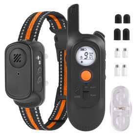1Pc 984FT Dog Training Collar IP65 Waterproof Pet Beep Vibration Electric Shock Collar 3 Channels Rechargeable Transmitter Receiver Trainer With Recor (Option: Collar with Remote)