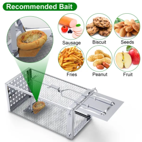 Single Door Rat Trap Cage Humane Rodent Trap Mouse Trap (Option: Silver)