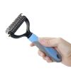 Pet Grooming Tool 2 Sided Undercoat Rake for Dogs - Safe Dematting Comb for Easy Mats & Tangles Removing -Pet Brush-Grooming Tool