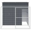 Dog House with Run Anthracite 84.3" x 99.6" x 71.3" Galvanized Steel