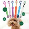 Three Sided Pet Toothbrush Three-Head Multi-angle Toothbrush Brush Bad Breath Teeth Care Tool