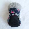 4 PCS Dog Winter Snow Stylish Shoes, Skid-Proof Anti Slip Sole Paw Protector with Zipper Star Design
