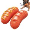 2023 New Sausage Dog Chew Toys TPR Indestructible Dog Toothbrush Toy Squeaky Fun Interactive Dog Toy for All Dogs