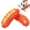 2023 New Sausage Dog Chew Toys TPR Indestructible Dog Toothbrush Toy Squeaky Fun Interactive Dog Toy for All Dogs