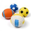 Squeaky Dog Toys; Natural Latex Rubber Dog Balls;  Soft; Fetch Play