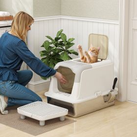 Stainless Litter Box with High Sides (Option: White-630x420x245 mm)