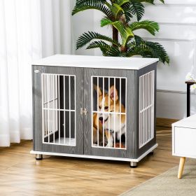 34'' 2-in-1 Dog Kennel (Option: Grey-940x755x135 mm)