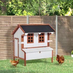 47" Chicken Coop Chicken House Rabbit Hutch Raised Poultry Cage Portable Hen Pen Backyard with Nesting Box and Handles (Option: Multi Color-1130x765x215 mm)